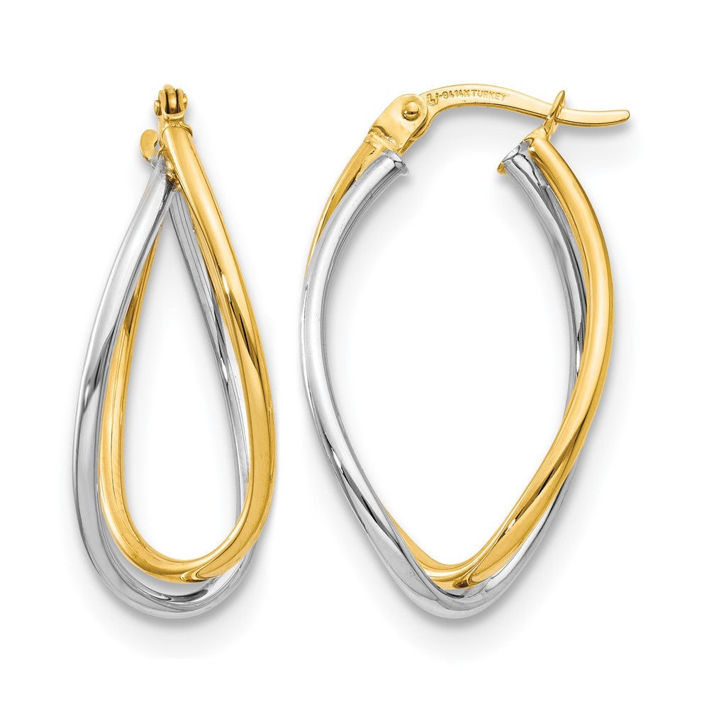 10K Two-tone Polished Fancy Earrings