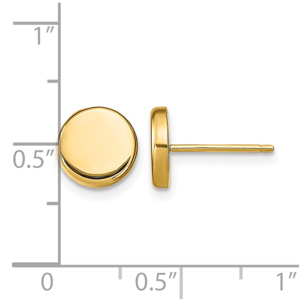 10k Polished Button Post Earrings