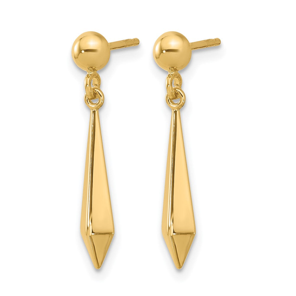 10K Polished Post Dangle Earrings