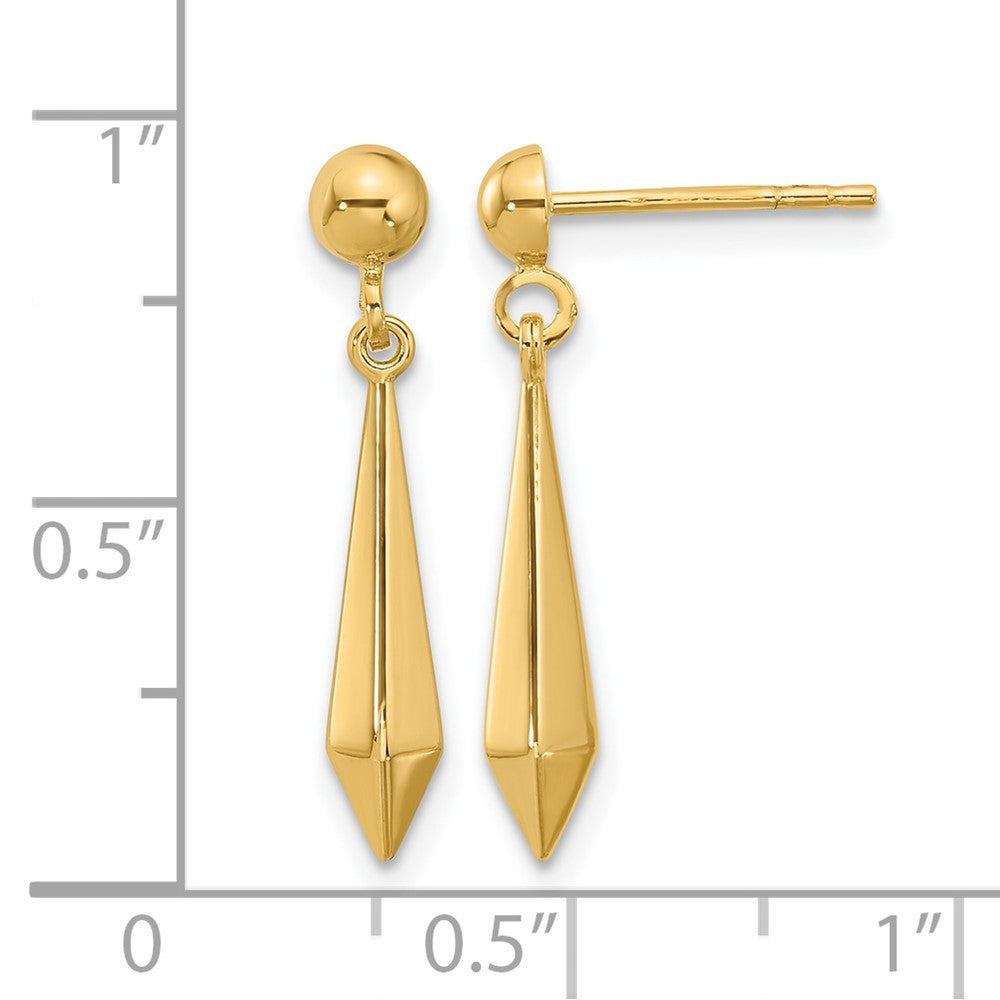 10K Polished Post Dangle Earrings