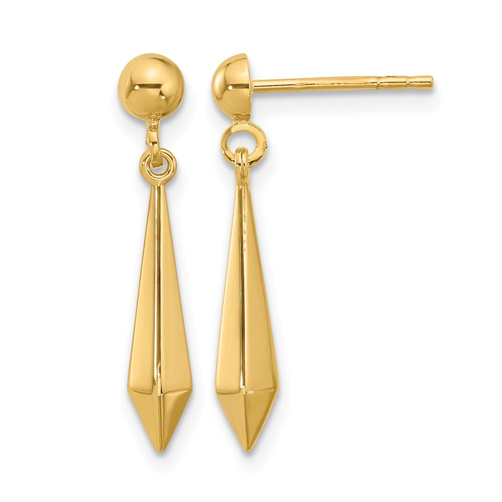 10K Polished Post Dangle Earrings