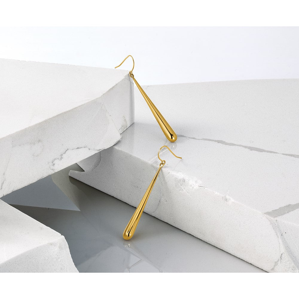10K Polished Shepherd Hook Earrings