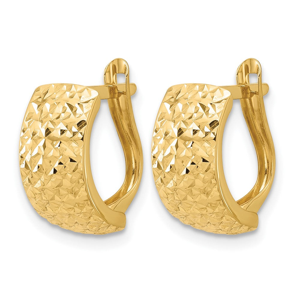 10K Polished and Diamond-cut Omega Back Earrings