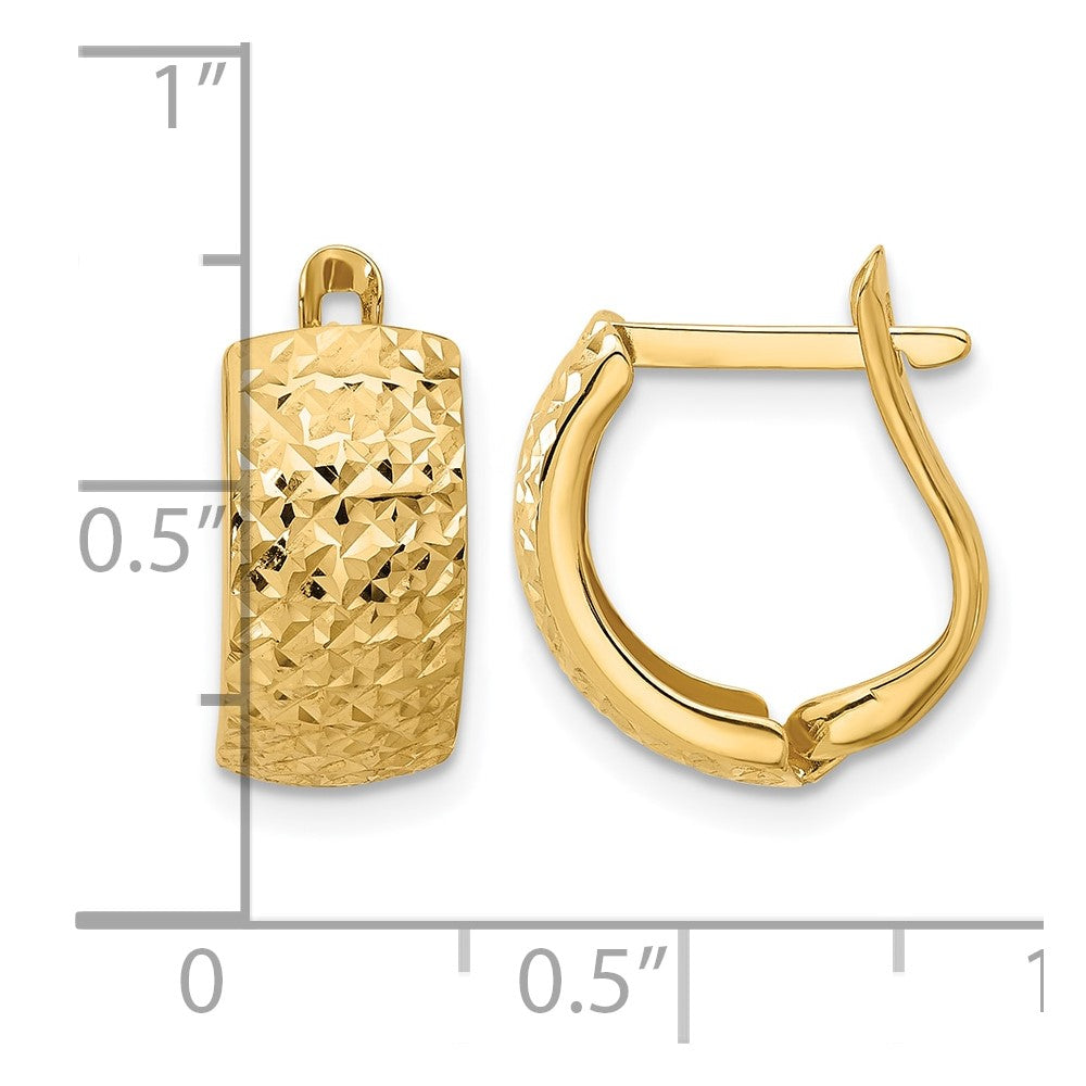 10K Polished and Diamond-cut Omega Back Earrings