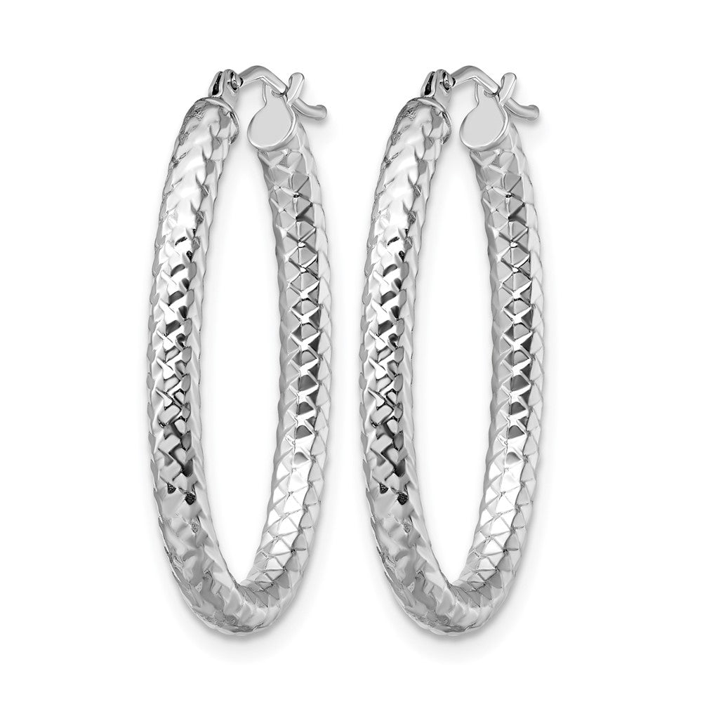 10K ForeverLite White Gold Polished and Textured Earrings