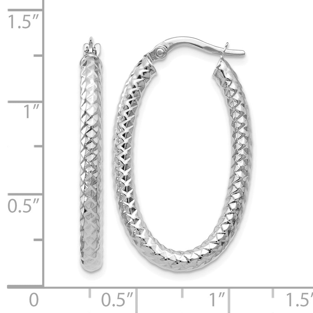 10K ForeverLite White Gold Polished and Textured Earrings