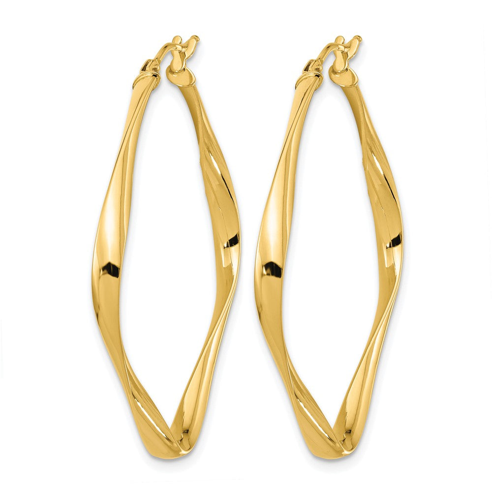 10K Polished Twisted Square Hoop Earrings