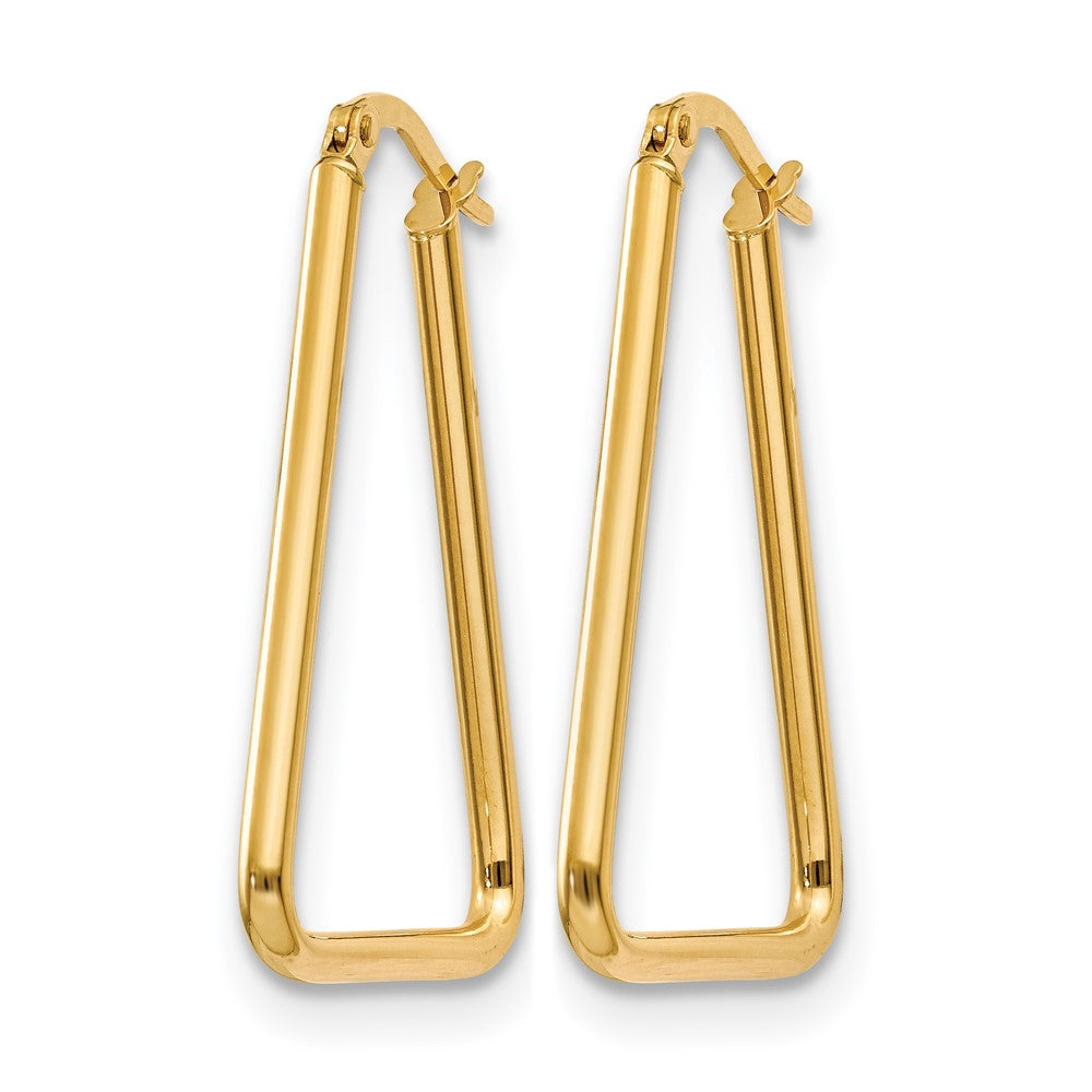 10K Polished Geometric Shape Hoop Earrings