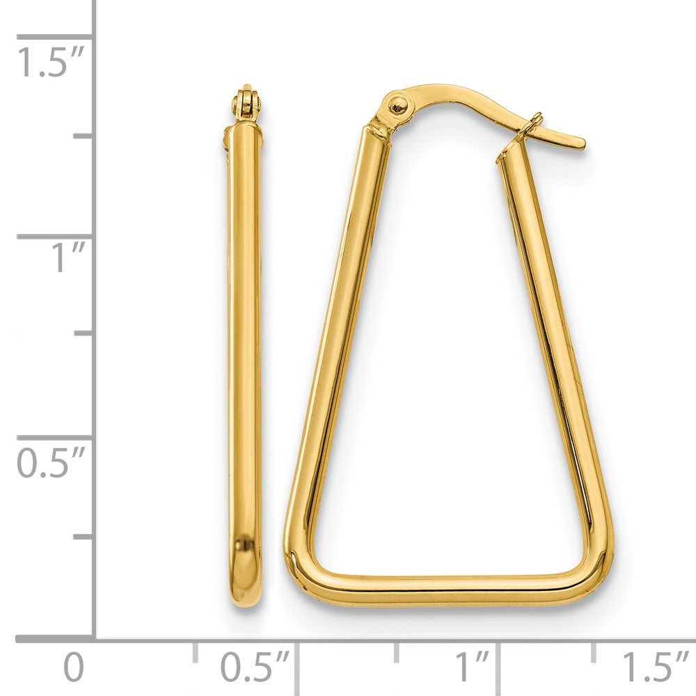 10K Polished Geometric Shape Hoop Earrings