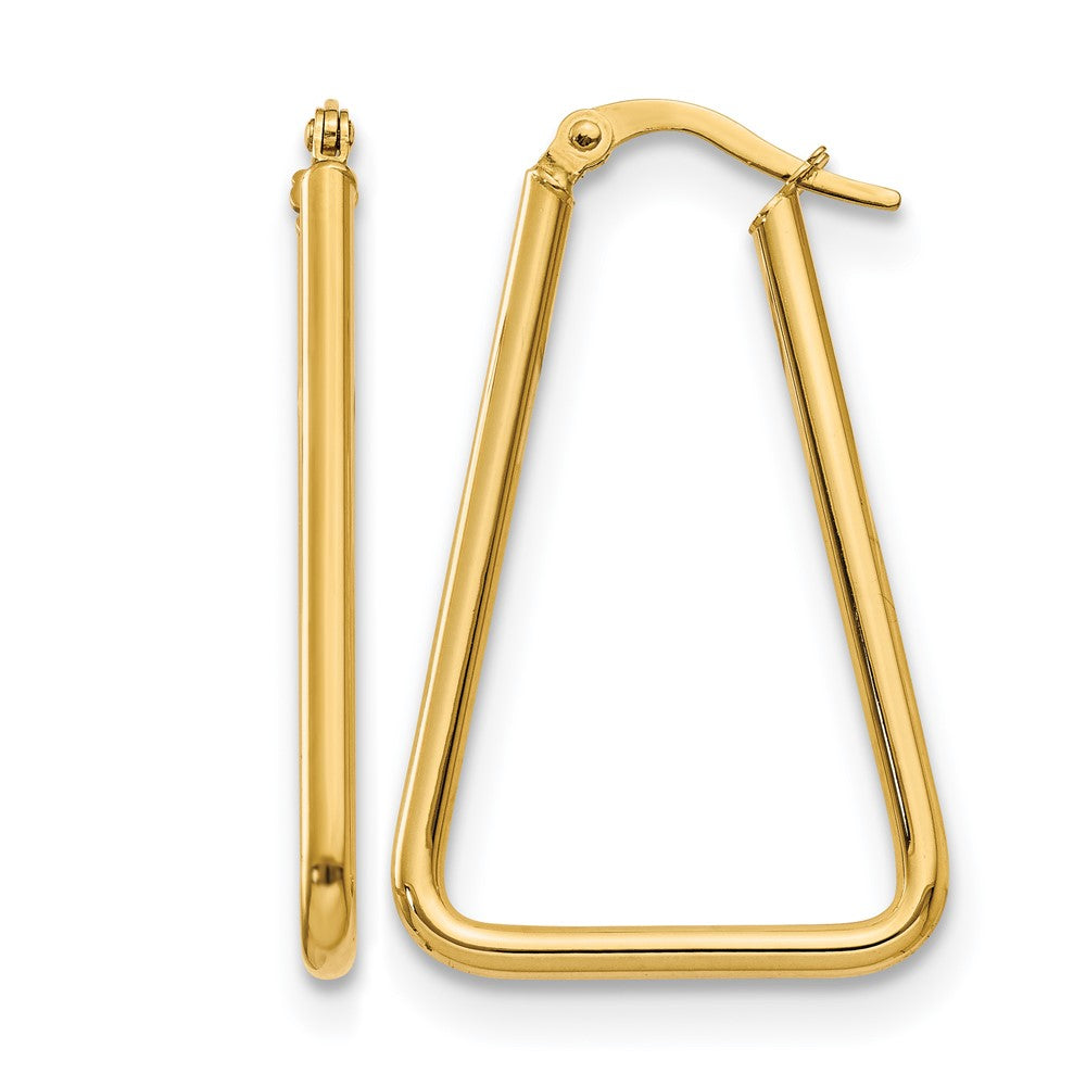 10K Polished Geometric Shape Hoop Earrings