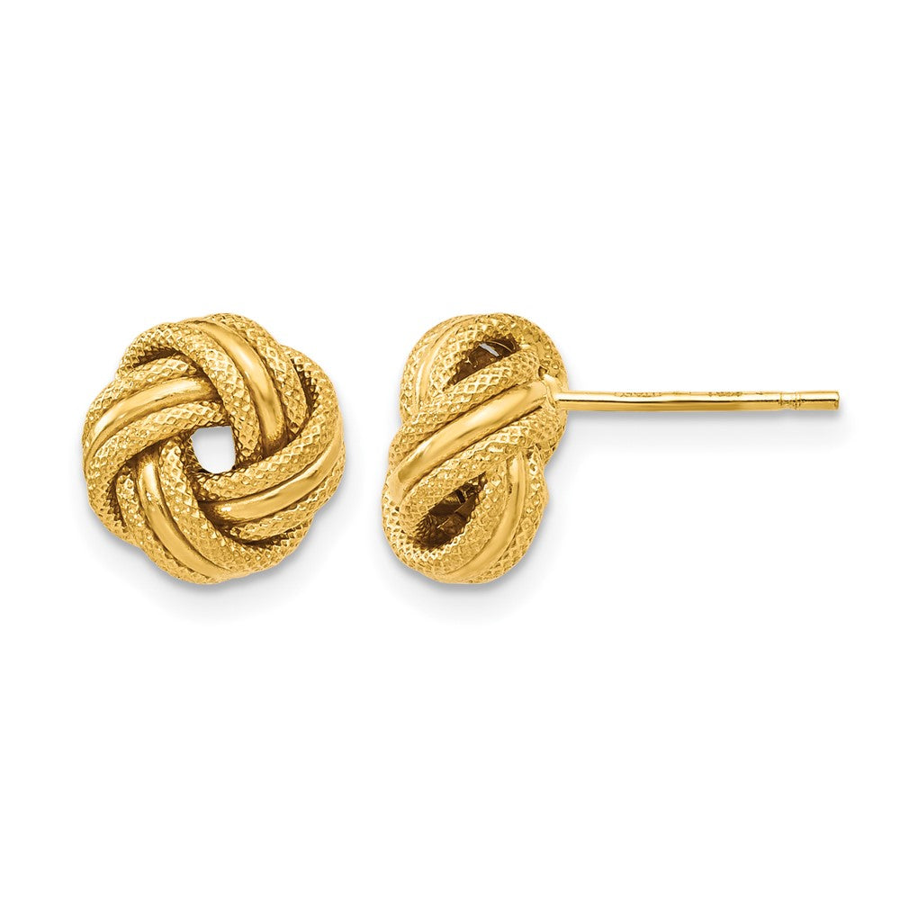 10K Knot Polished D/C Post Earrings