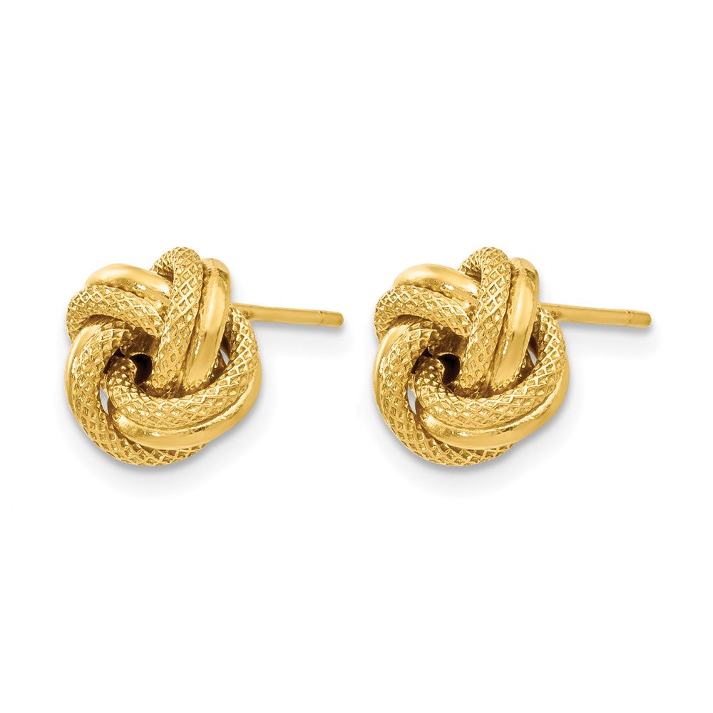 10K Polished D/C Love Knot Post Earrings