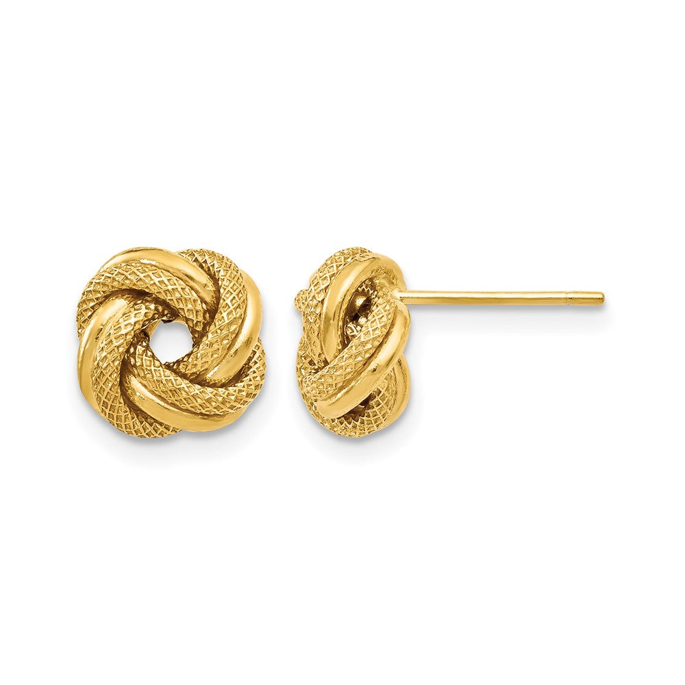 10K Polished D/C Love Knot Post Earrings
