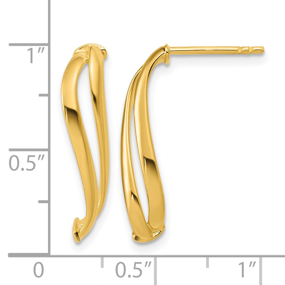 10K Polished Curve Post Earrings