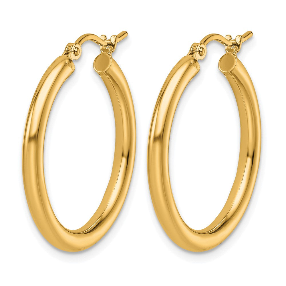 10K Polished 2.5mm Lightweight Tube Hoop Earrings
