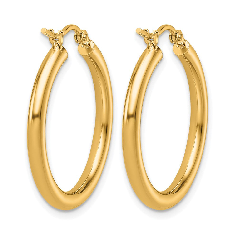 10K Polished 2.5mm Lightweight Tube Hoop Earrings