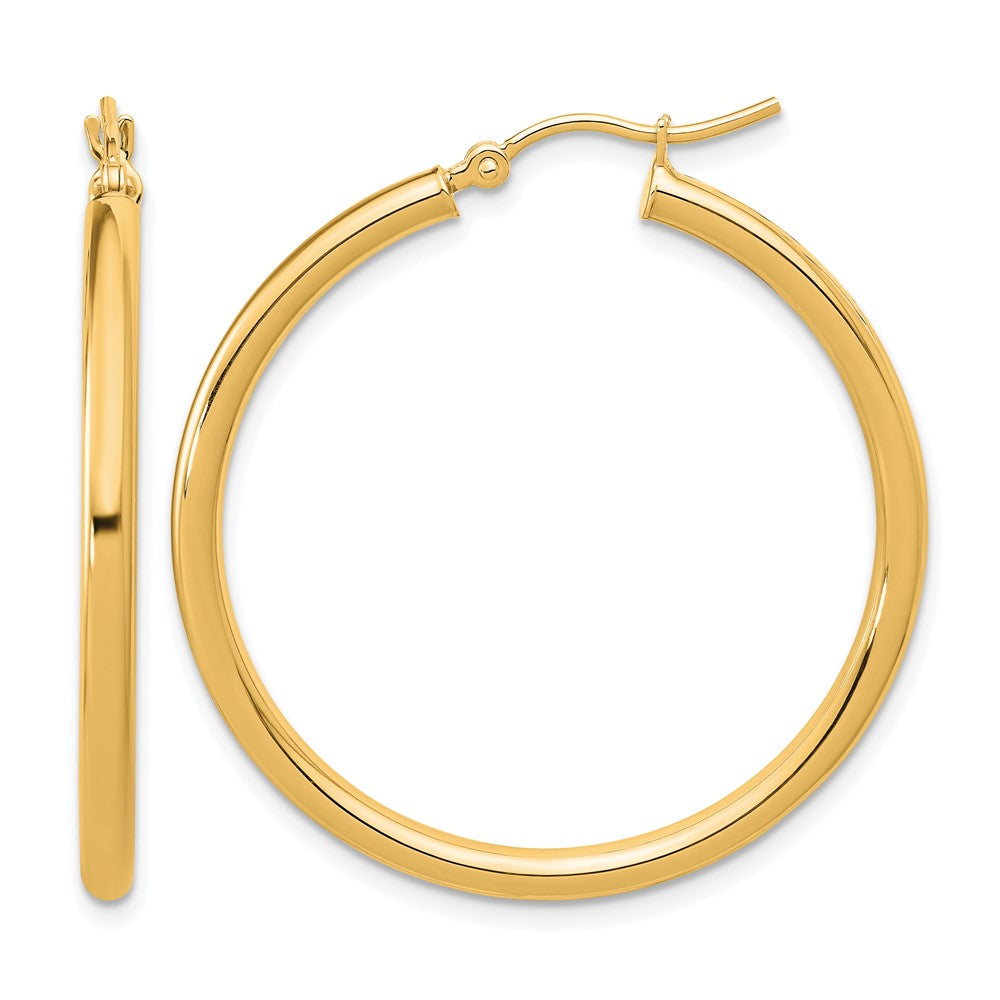 10k Polished 2.5mm Lightweight Tube Hoop Earrings