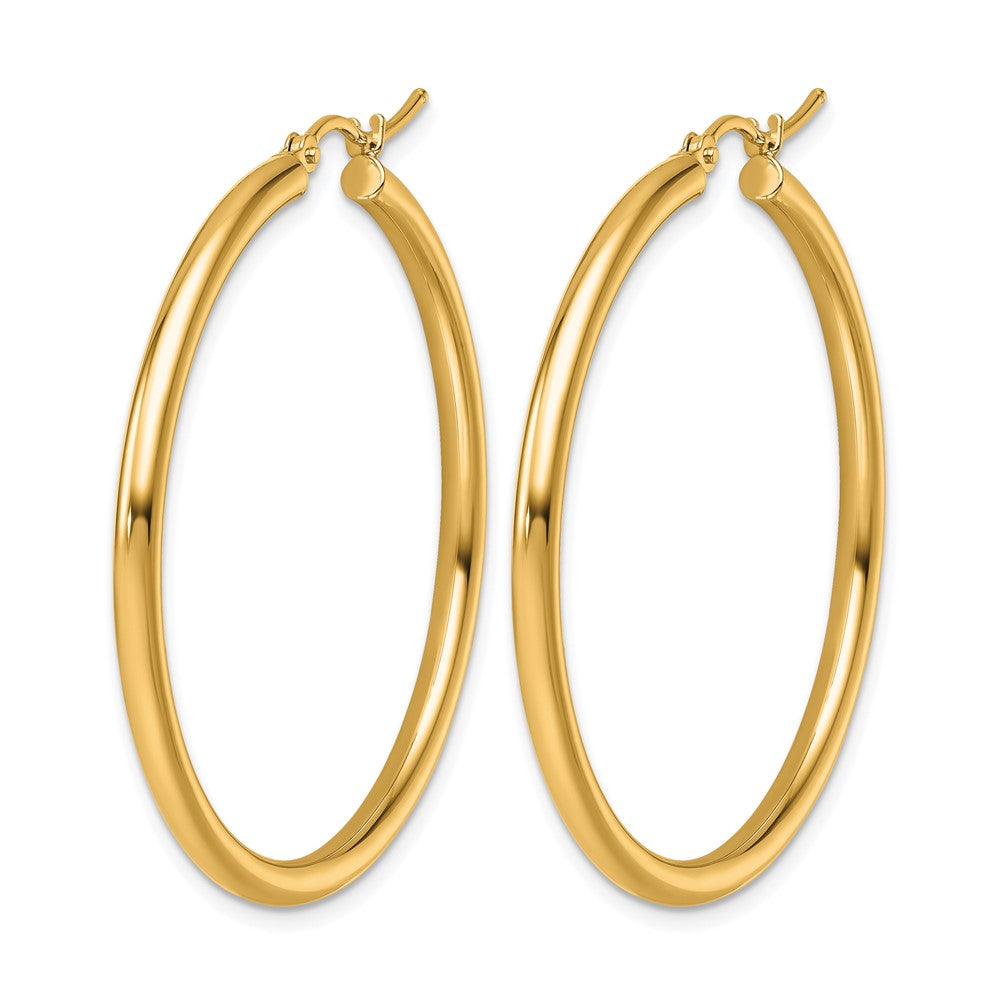 10k Polished 2.5mm Lightweight Tube Hoop Earrings