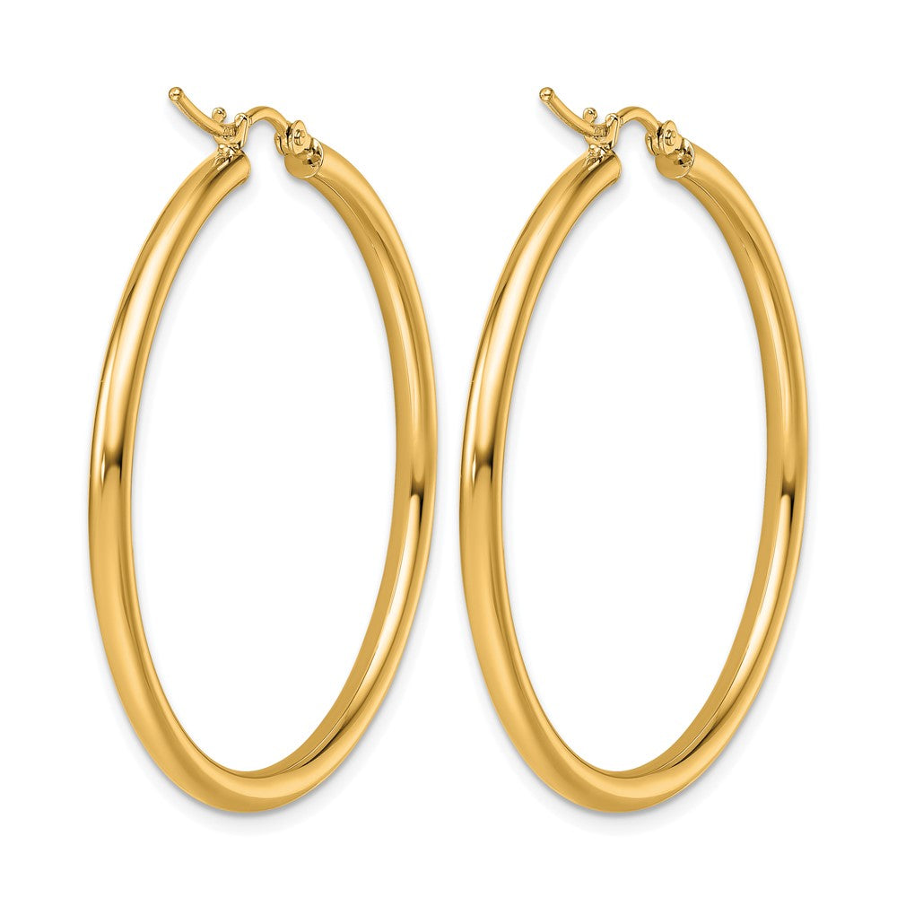 10k Polished 2.5mm Lightweight Tube Hoop Earrings