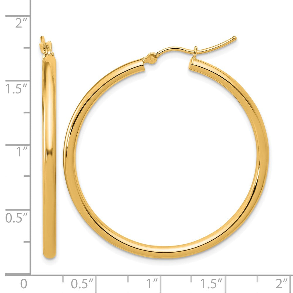 10k Polished 2.5mm Lightweight Tube Hoop Earrings
