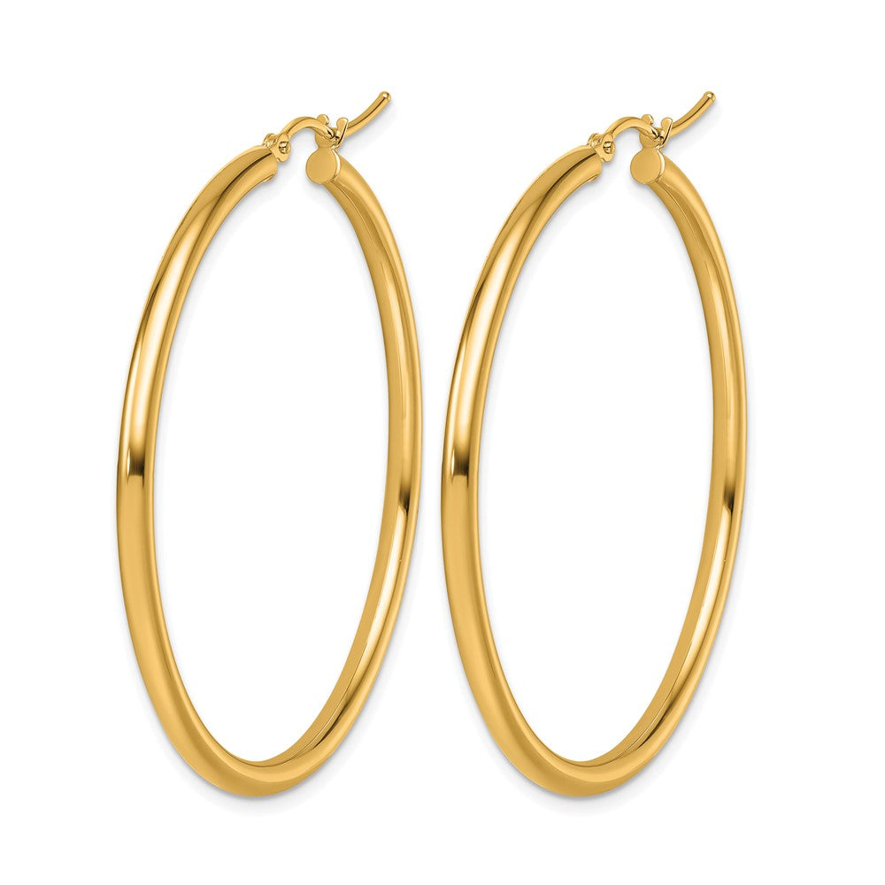 10k Polished 2.5mm Lightweight Tube Hoop Earrings