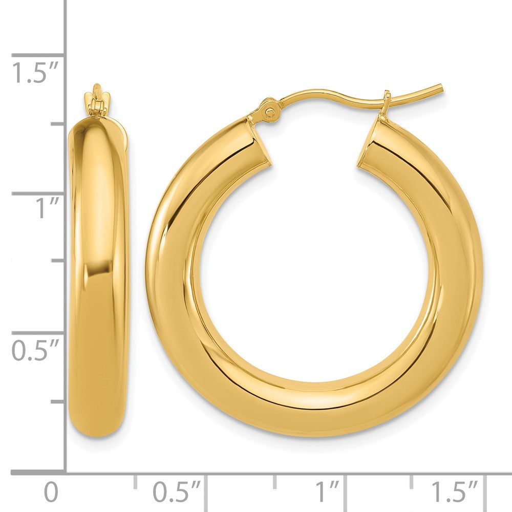 10k Polished 5mm Polished Hoop Earrings