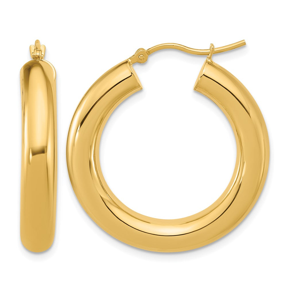10k Polished 5mm Polished Hoop Earrings