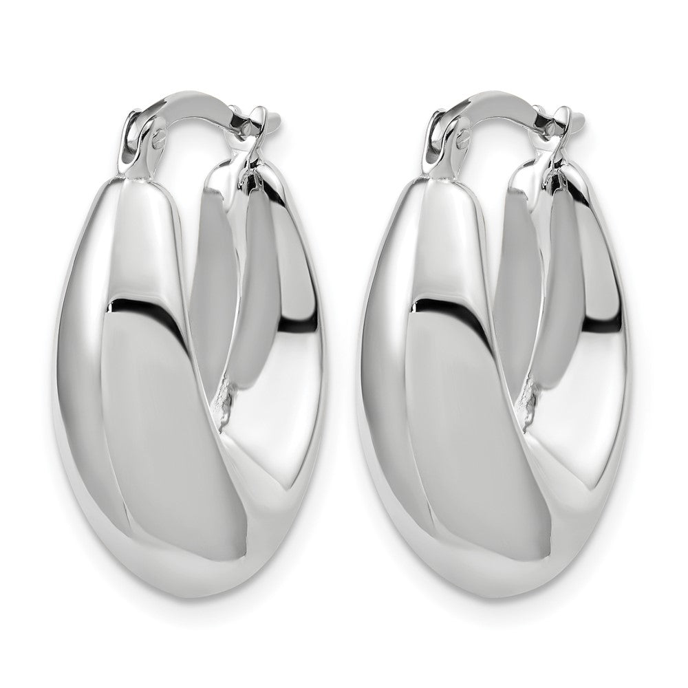 10K White Gold Polished Hoop Earrings