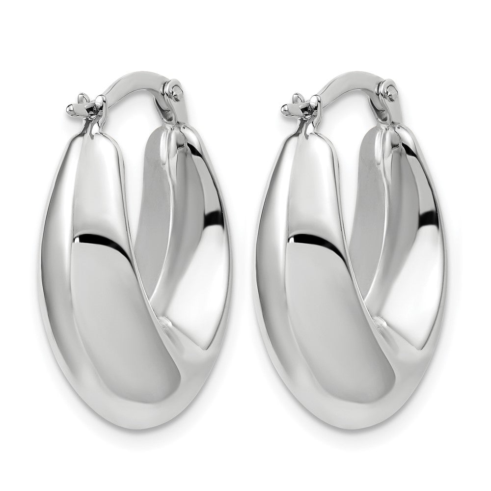 10K White Gold Polished Hoop Earrings
