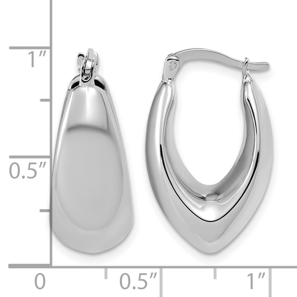 10K White Gold Polished Hoop Earrings