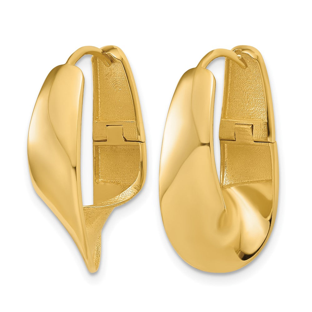 10K Polished Fancy Hinged Hoop Earrings