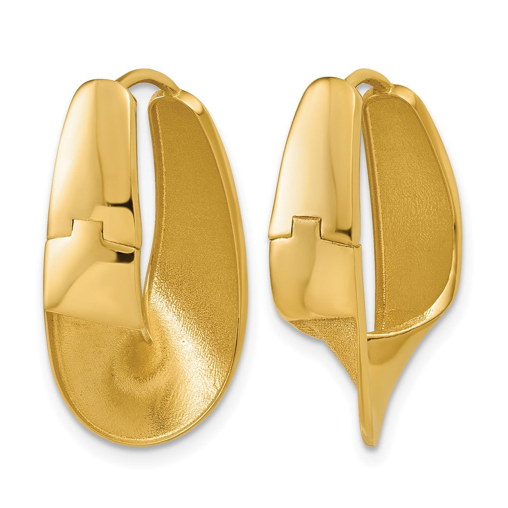 10K Polished Fancy Hinged Hoop Earrings
