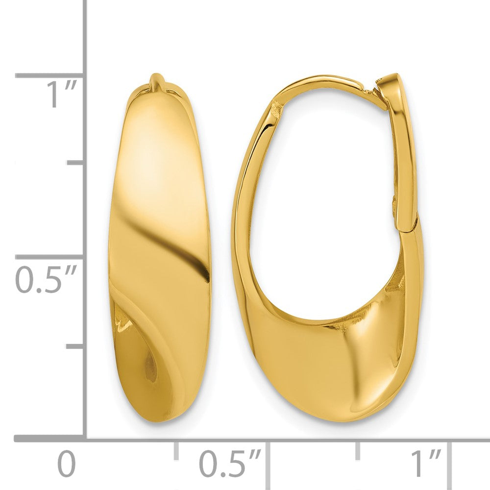 10K Polished Fancy Hinged Hoop Earrings