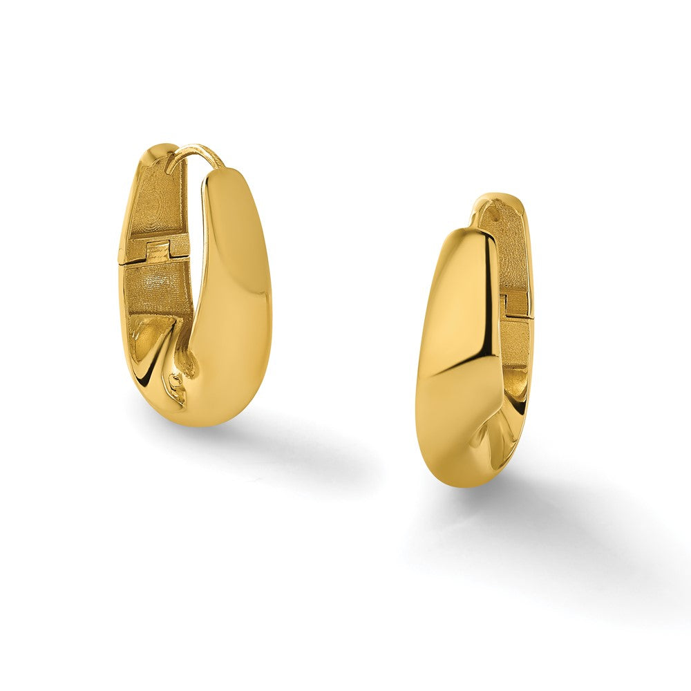 10K Polished Fancy Hinged Hoop Earrings