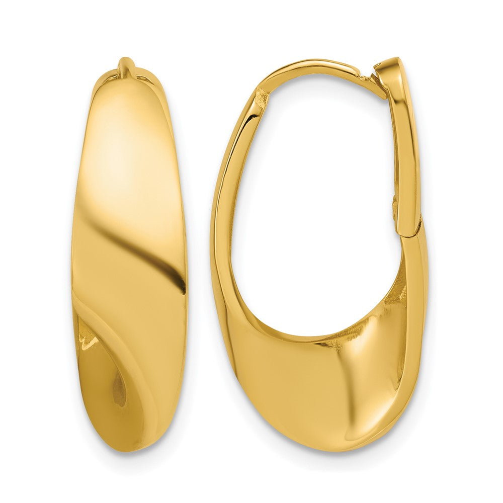 10K Polished Fancy Hinged Hoop Earrings