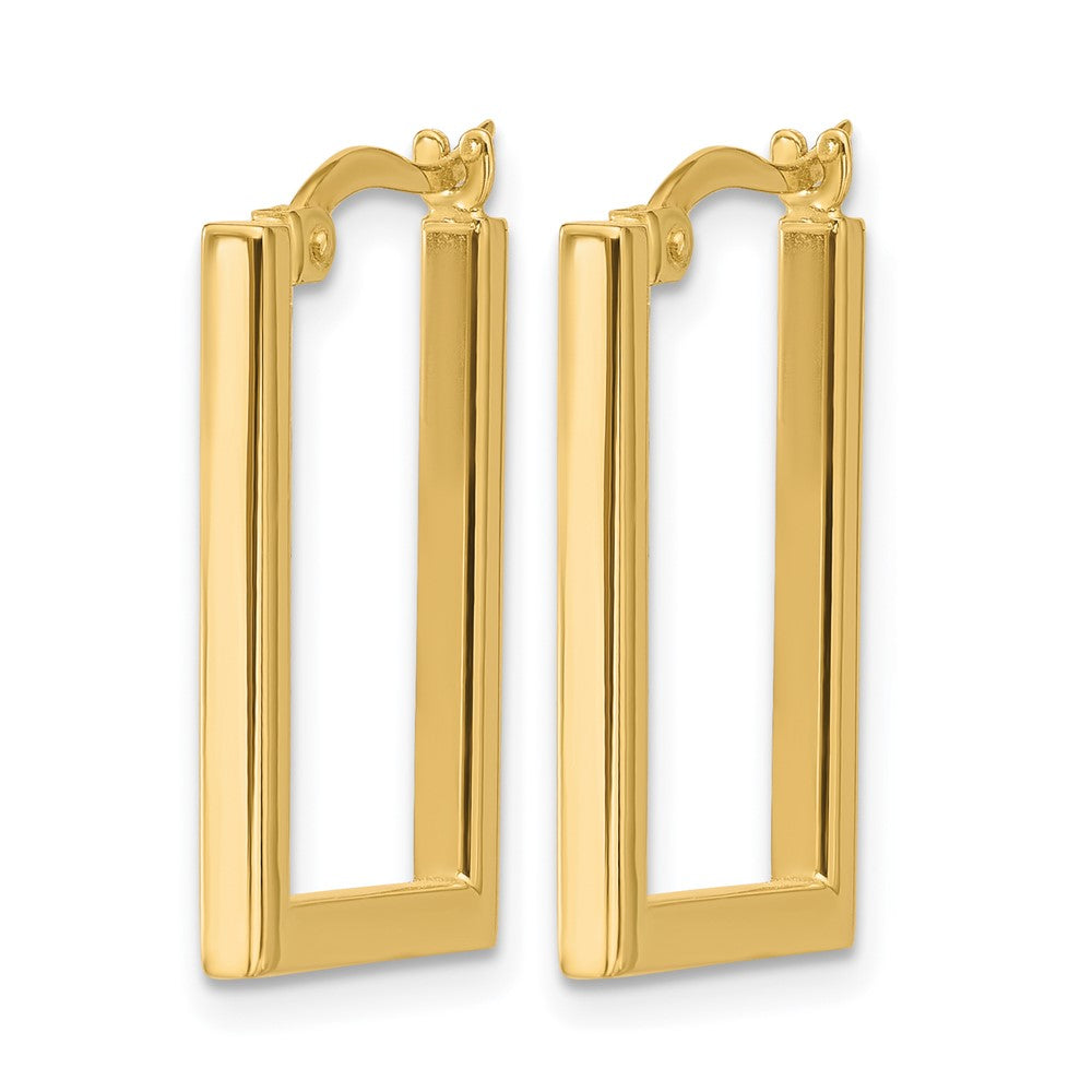 10K Polished Rectangle Hoop Earrings