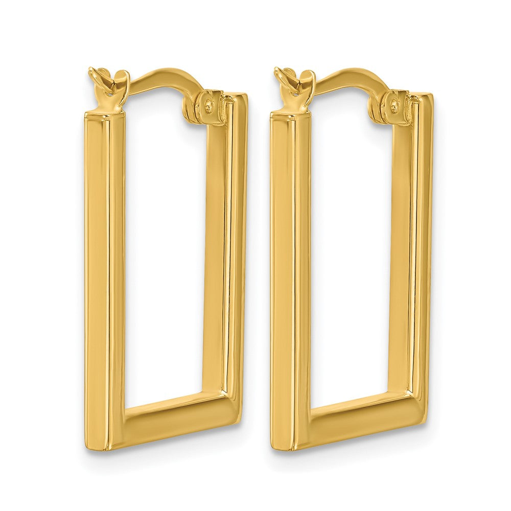 10K Polished Rectangle Hoop Earrings