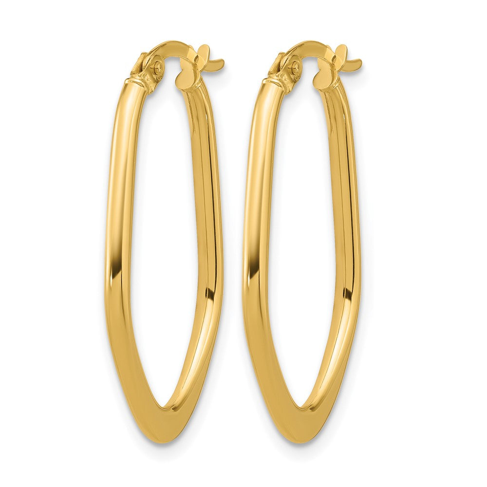 10K Polished Oval Hoop Earrings