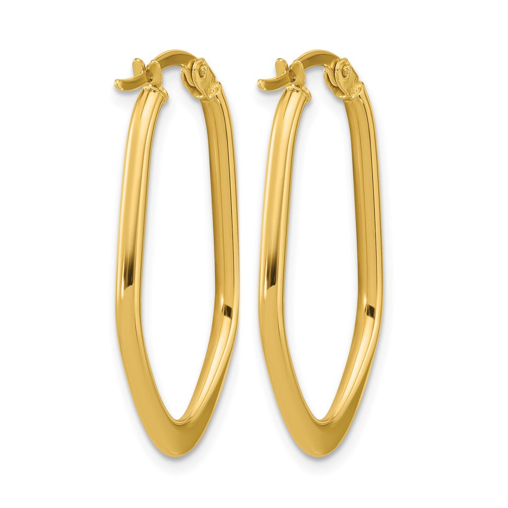 10K Polished Oval Hoop Earrings