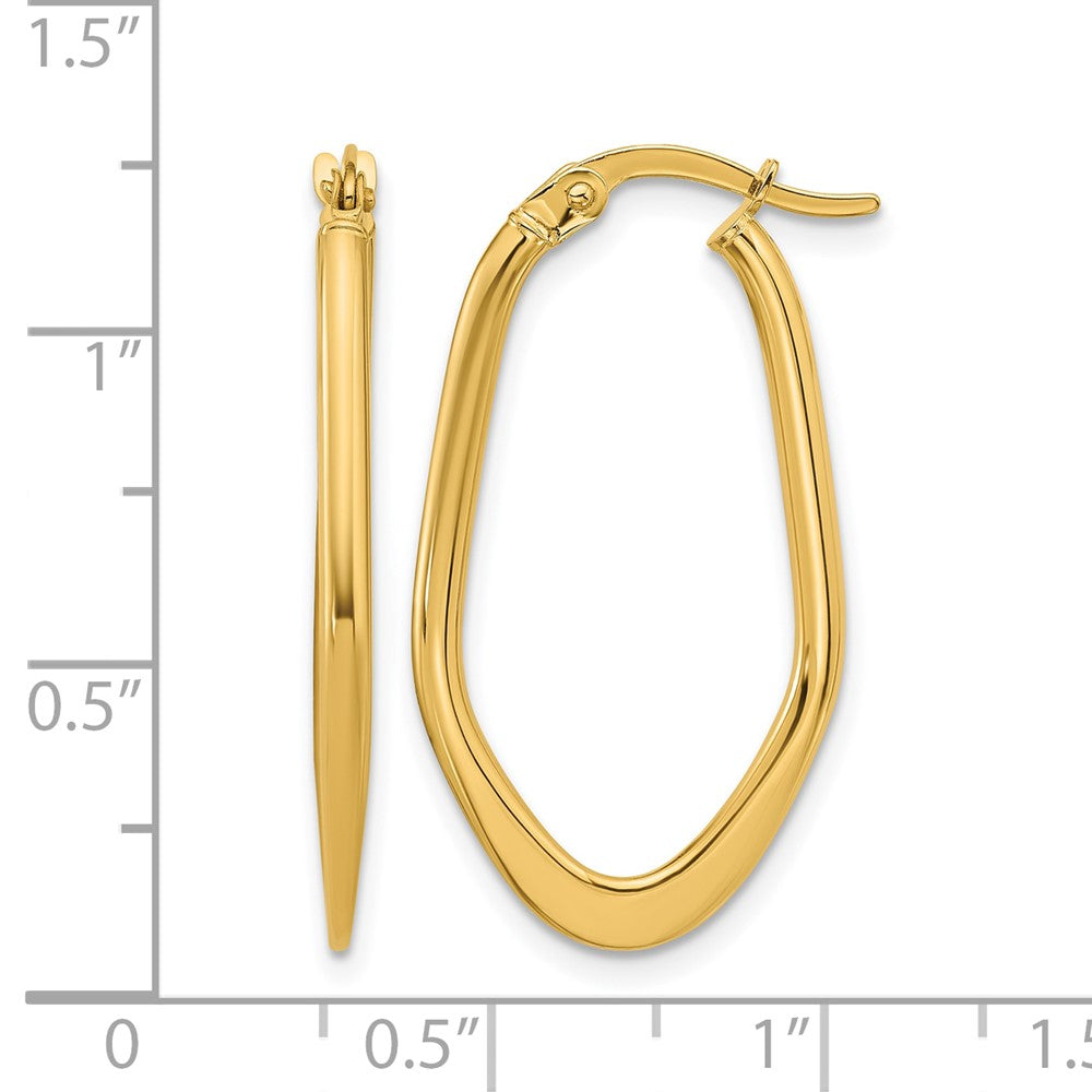 10K Polished Oval Hoop Earrings