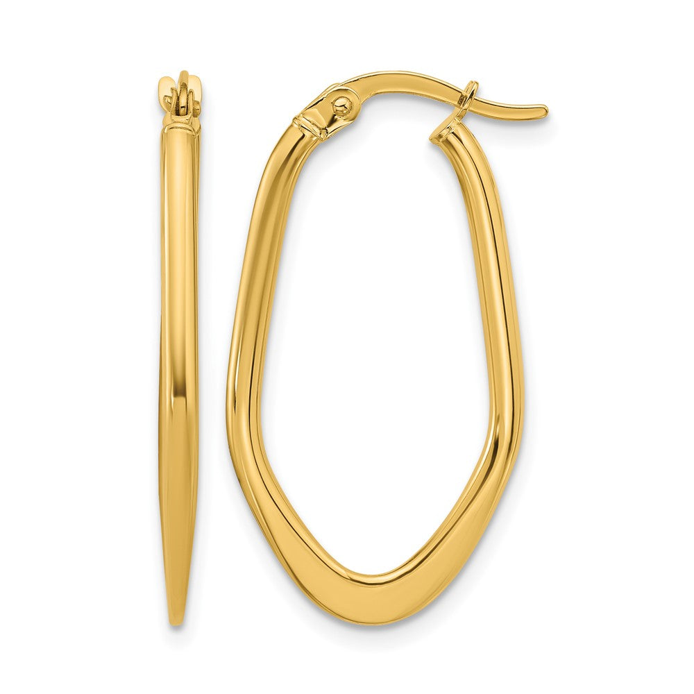 10K Polished Oval Hoop Earrings