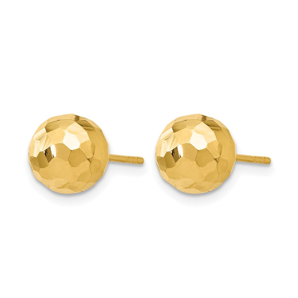 10K Polished Faceted Post Earrings