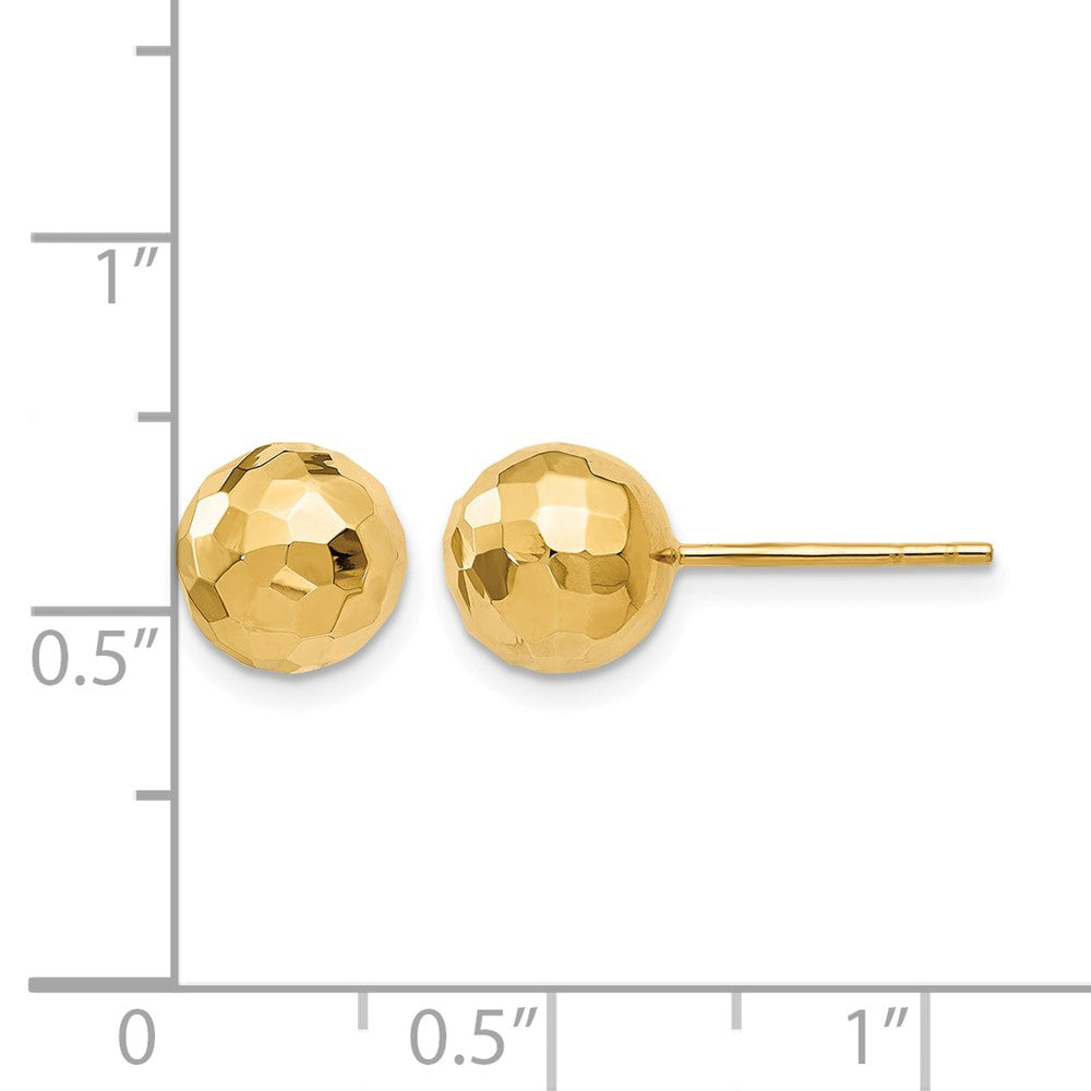 10K Polished Faceted Post Earrings