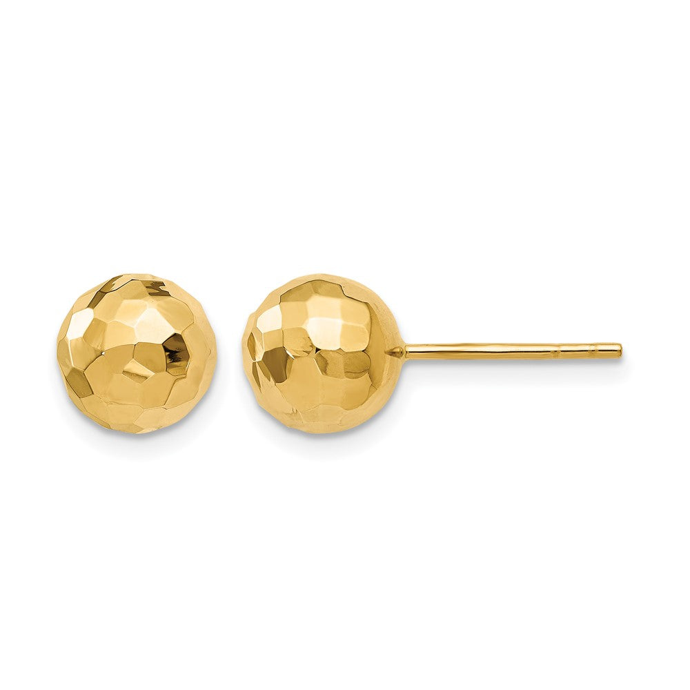10K Polished Faceted Post Earrings