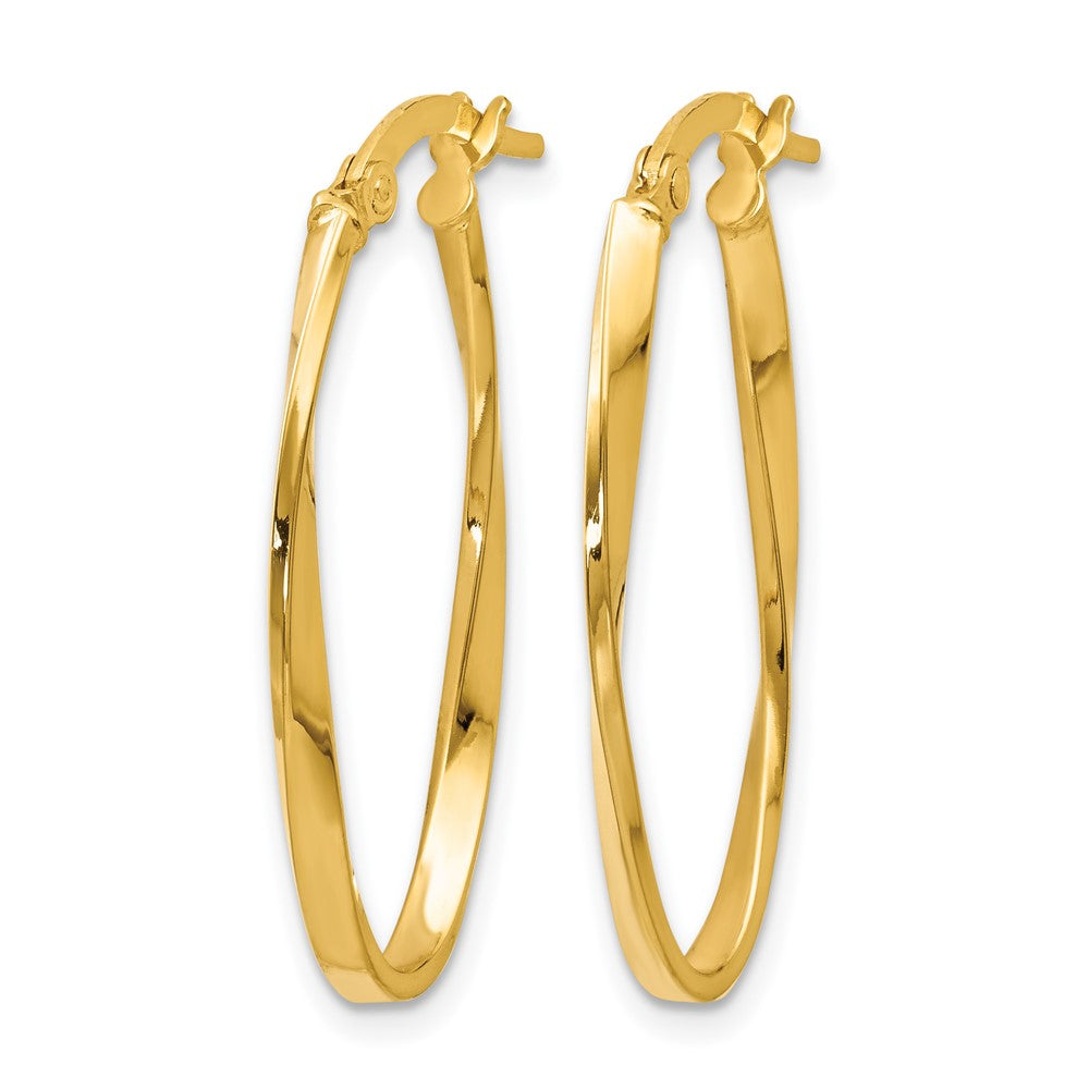 10K Twisted Oval Hoop Earrings