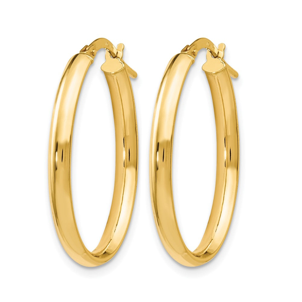 10K Polished Oval Hoop Earrings