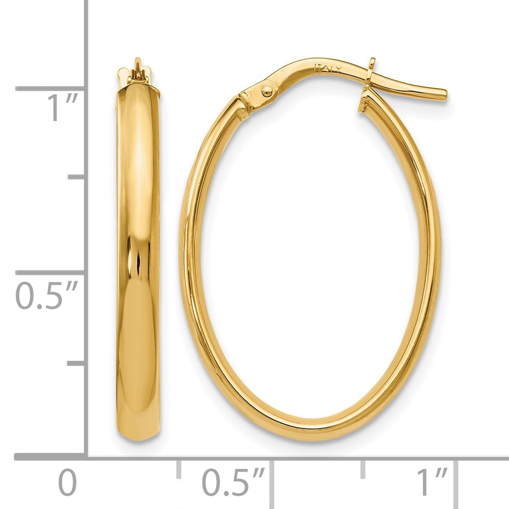10K Polished Oval Hoop Earrings