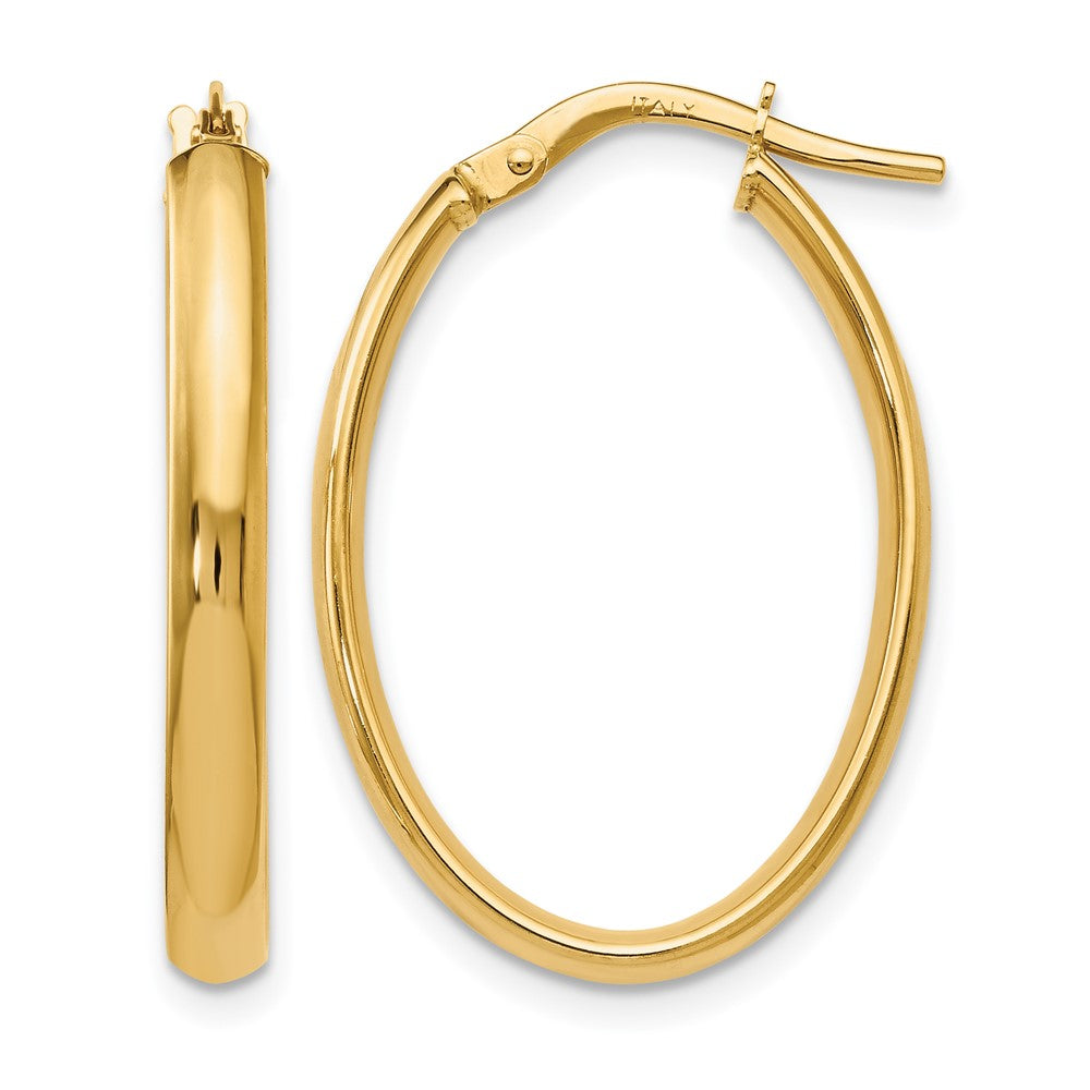 10K Polished Oval Hoop Earrings