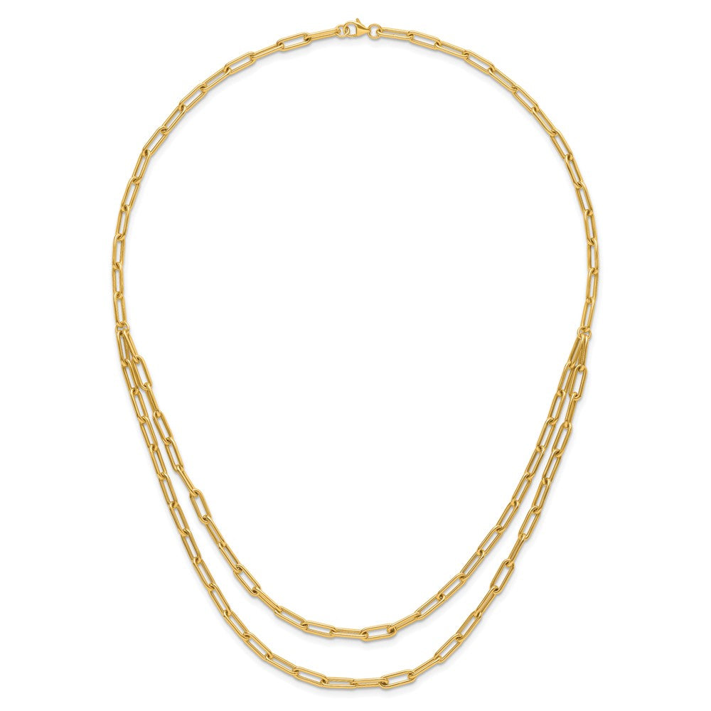 10k Polished Double-layer Link Necklace