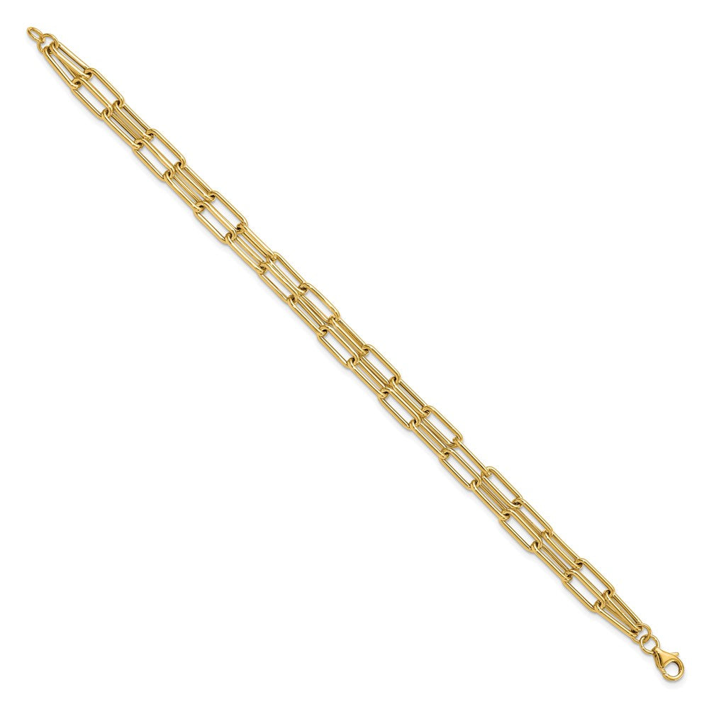 10k Polished Double-layer Link Bracelet